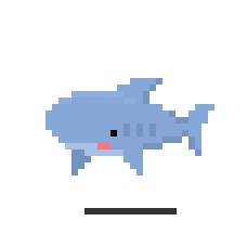 happy bouncing shark in 8bit style by Lucile Patron